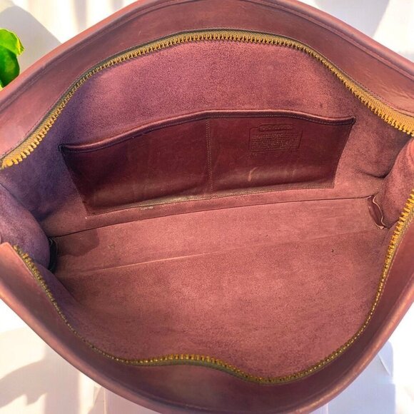 Coach Vintage Burgundy Leather Slim Satchel Large 1970s/80s Full Grain Cowhide - Picture 4 of 16